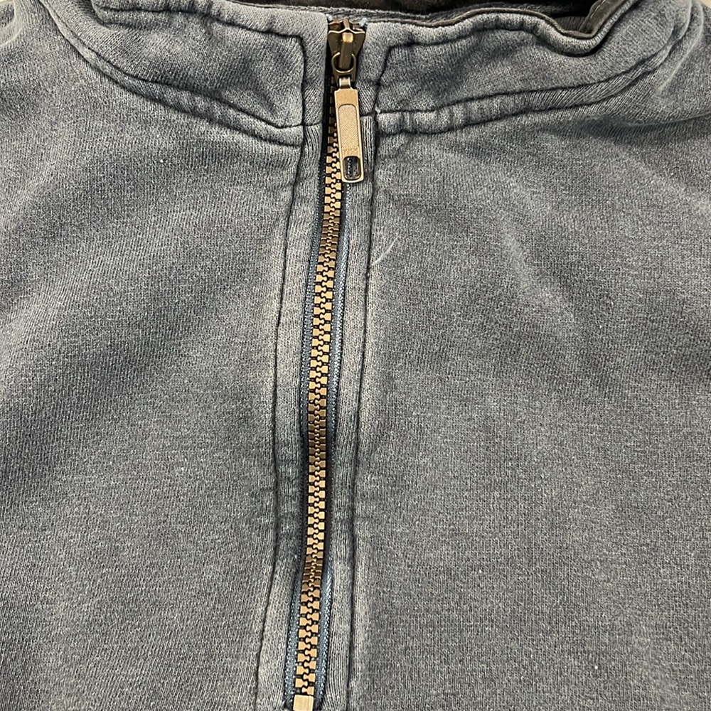Orvis Pullover Mens Large Dark Faded Blue 1/4 Zip Long Sleeve Hiking Sweatshirt